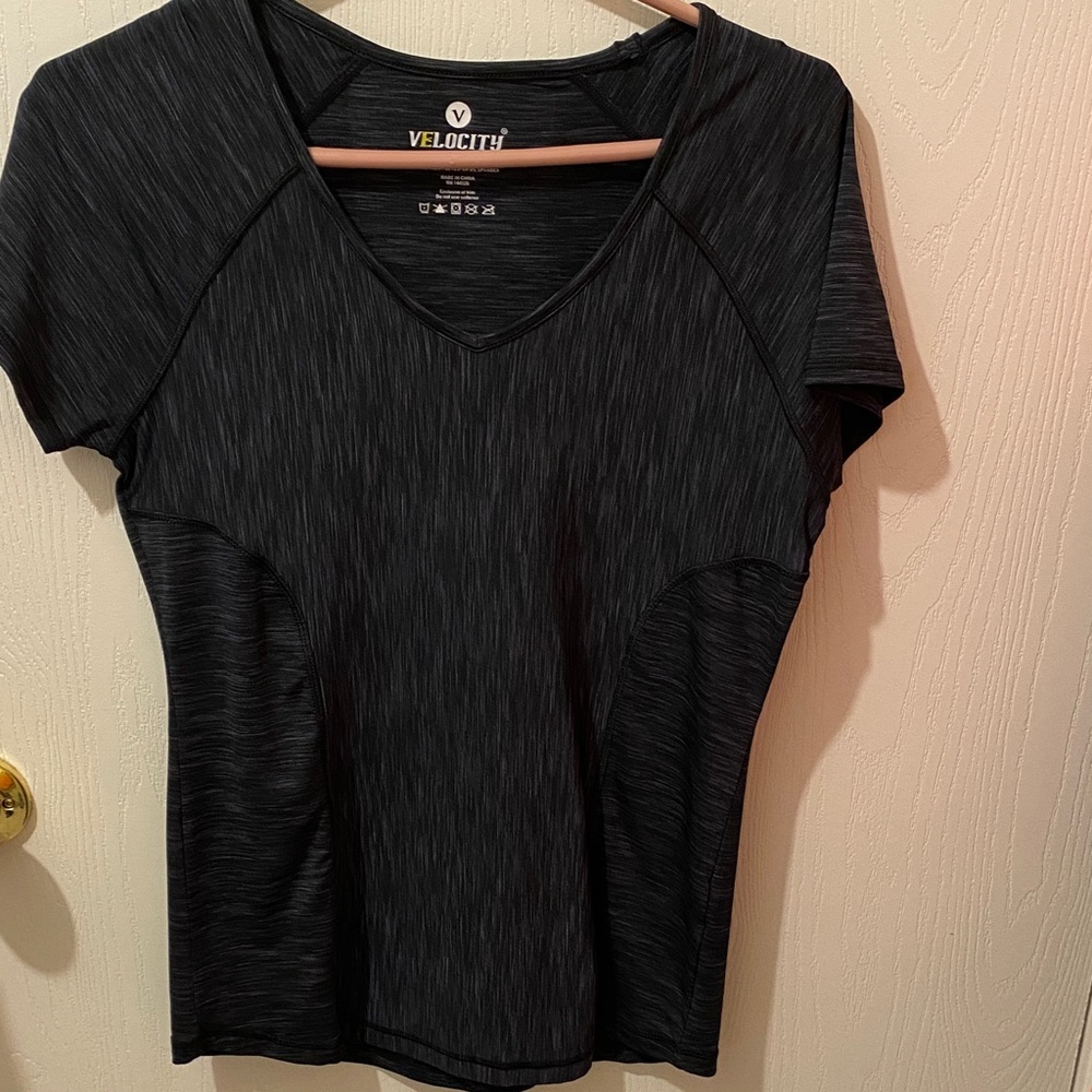 Velocity Women's Charcoal Exercise Tee Size Large